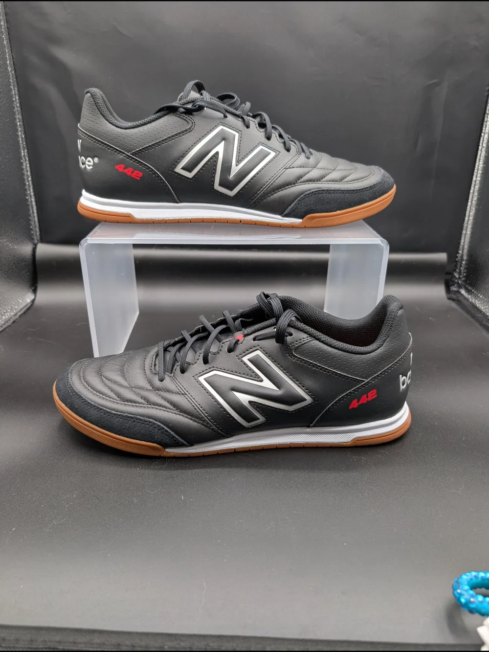 New Balance Men’s Black Indoor Soccer Shoes with Gum Sole NWOT